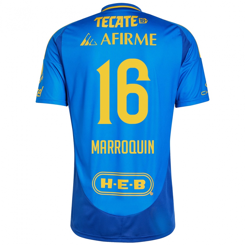 Kinderen Ammanda Marroquin #16 Blauw Geel Uitshirt Uittenue 2024/25 T-Shirt