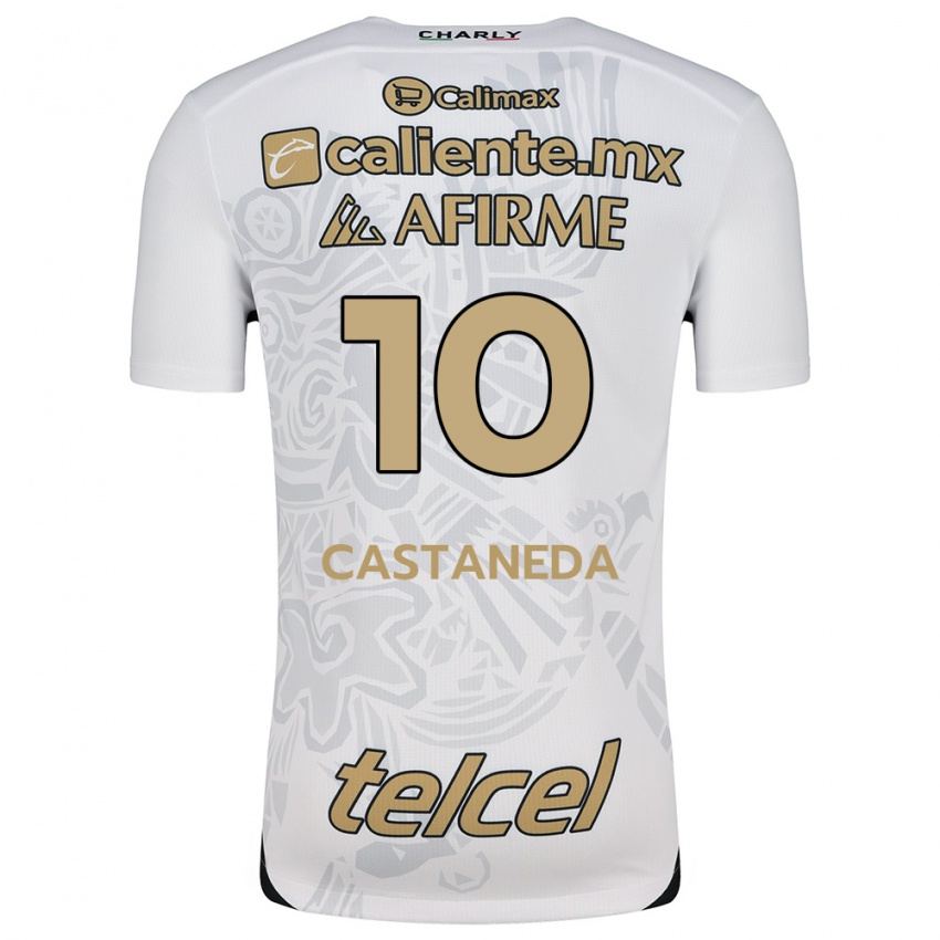 Kinderen Kevin Castañeda #10 Wit Zwart Uitshirt Uittenue 2024/25 T-Shirt