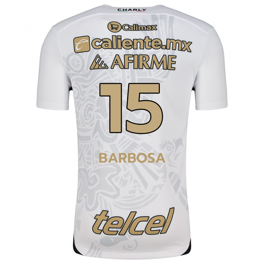 Kinderen Diego Barbosa #15 Wit Zwart Uitshirt Uittenue 2024/25 T-Shirt