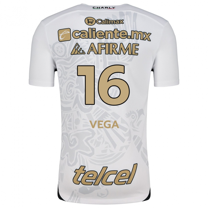 Kinderen Jesús Vega #16 Wit Zwart Uitshirt Uittenue 2024/25 T-Shirt