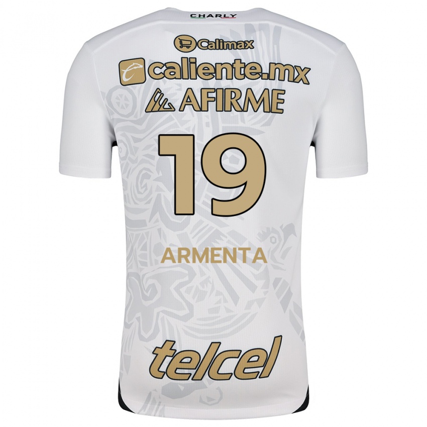 Kinderen Eduardo Armenta #19 Wit Zwart Uitshirt Uittenue 2024/25 T-Shirt