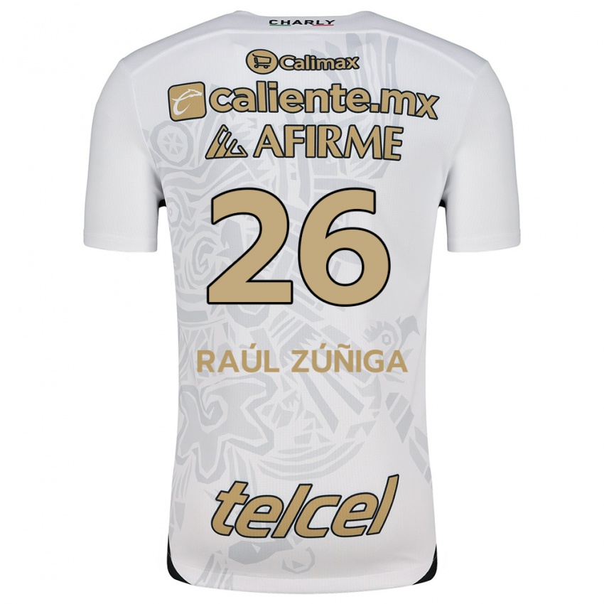 Kinderen José Raúl Zúñiga #26 Wit Zwart Uitshirt Uittenue 2024/25 T-Shirt