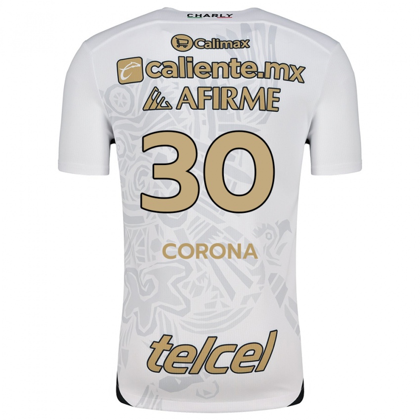 Kinderen Jesús Corona #30 Wit Zwart Uitshirt Uittenue 2024/25 T-Shirt