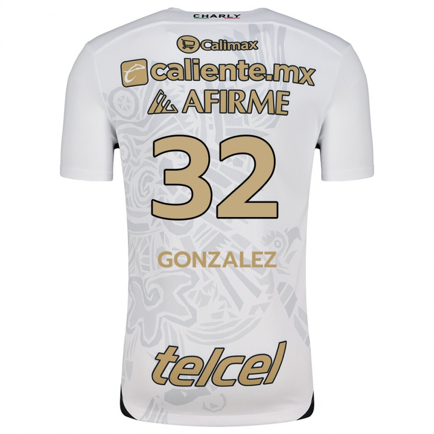 Kinderen Carlos Gonzalez #32 Wit Zwart Uitshirt Uittenue 2024/25 T-Shirt