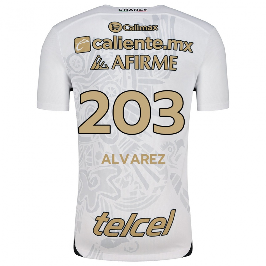 Kinderen Jaime Álvarez #203 Wit Zwart Uitshirt Uittenue 2024/25 T-Shirt