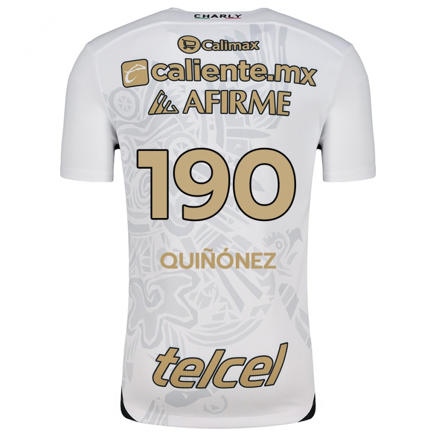 Kinderen Martín Quiñónez #190 Wit Zwart Uitshirt Uittenue 2024/25 T-Shirt