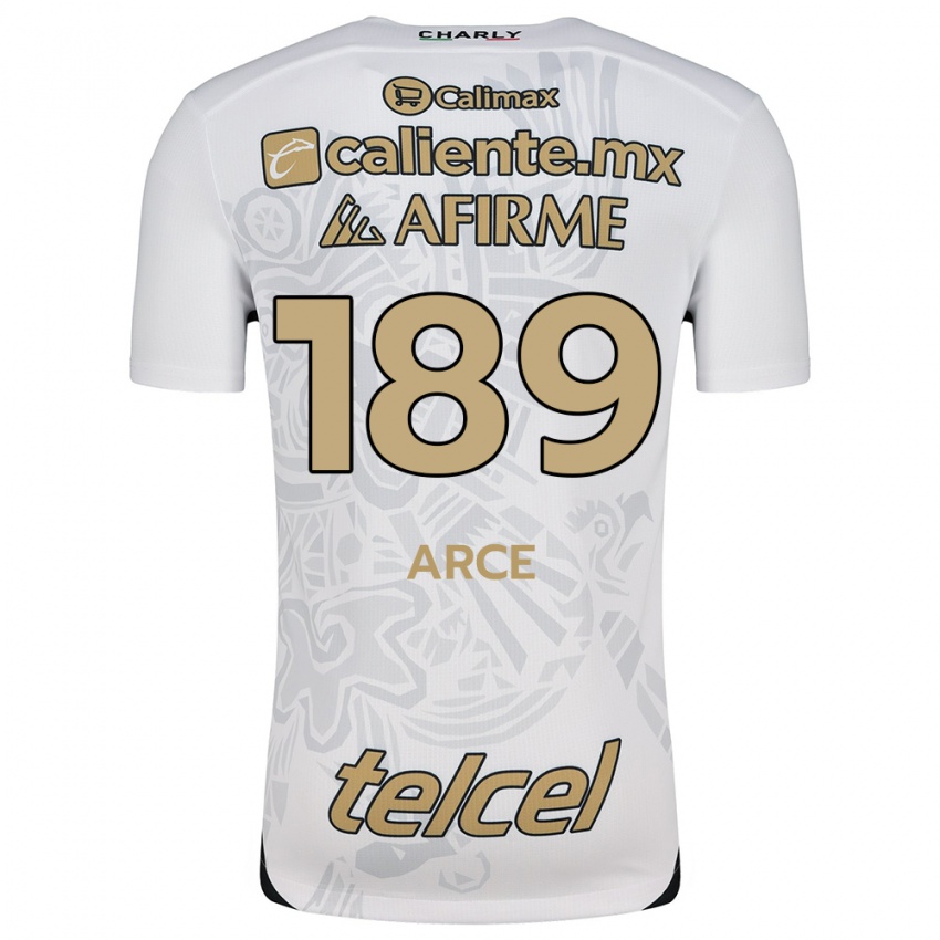 Kinderen Diego Arce #189 Wit Zwart Uitshirt Uittenue 2024/25 T-Shirt