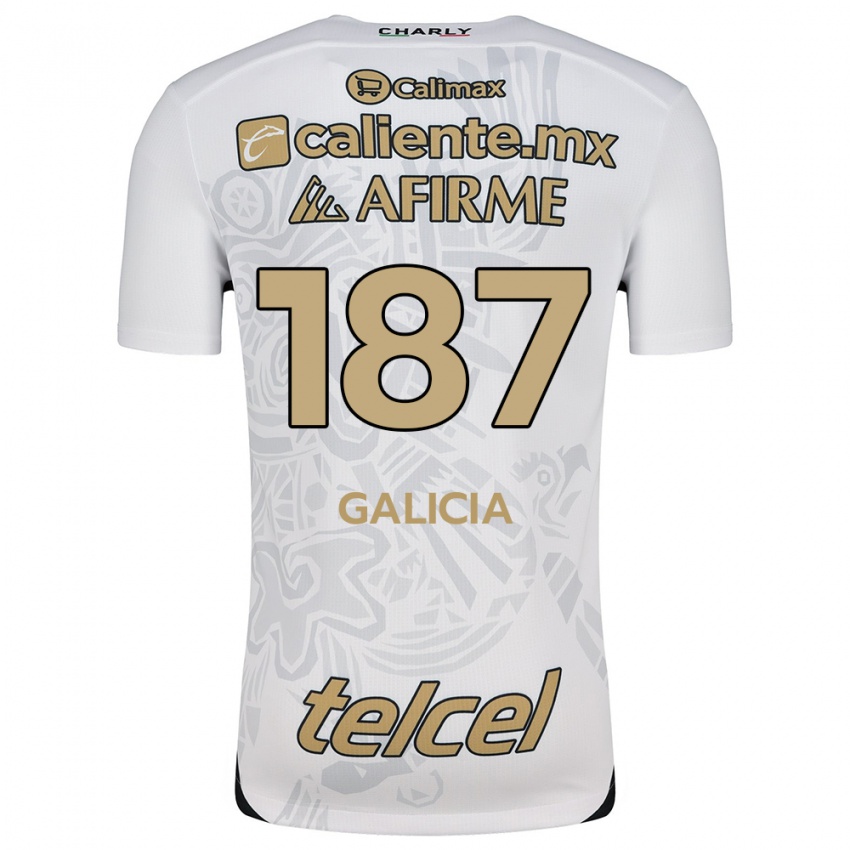 Kinderen Carlos Galicia #187 Wit Zwart Uitshirt Uittenue 2024/25 T-Shirt