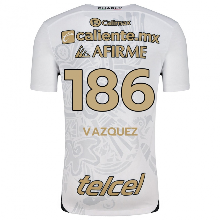 Kinderen Octavio Vázquez #186 Wit Zwart Uitshirt Uittenue 2024/25 T-Shirt