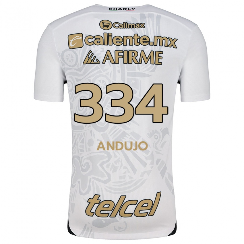 Kinderen Favio Andujo #334 Wit Zwart Uitshirt Uittenue 2024/25 T-Shirt