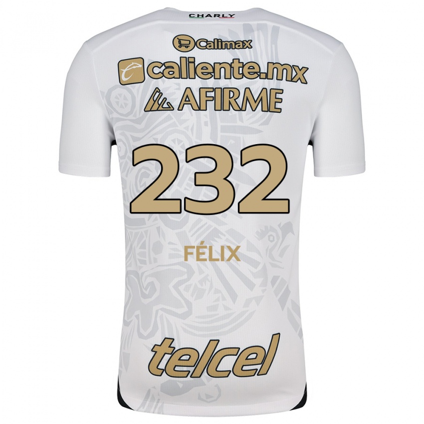 Kinderen Erick Félix #232 Wit Zwart Uitshirt Uittenue 2024/25 T-Shirt