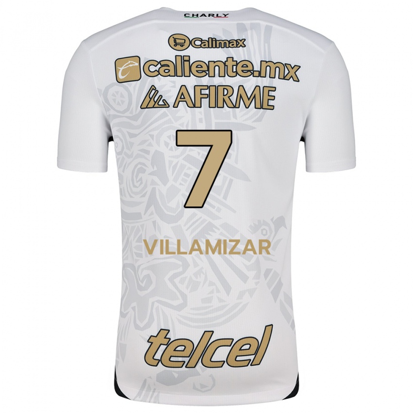 Kinderen Paola Villamizar #7 Wit Zwart Uitshirt Uittenue 2024/25 T-Shirt