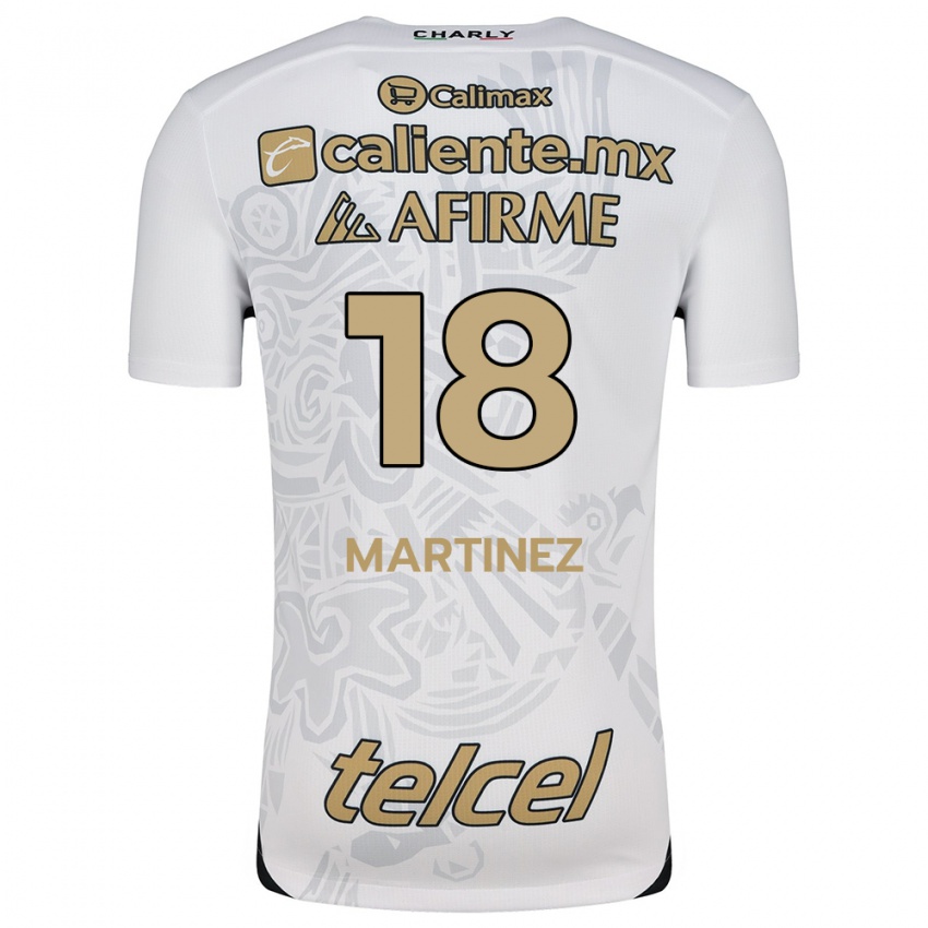 Kinderen Natividad Martínez #18 Wit Zwart Uitshirt Uittenue 2024/25 T-Shirt