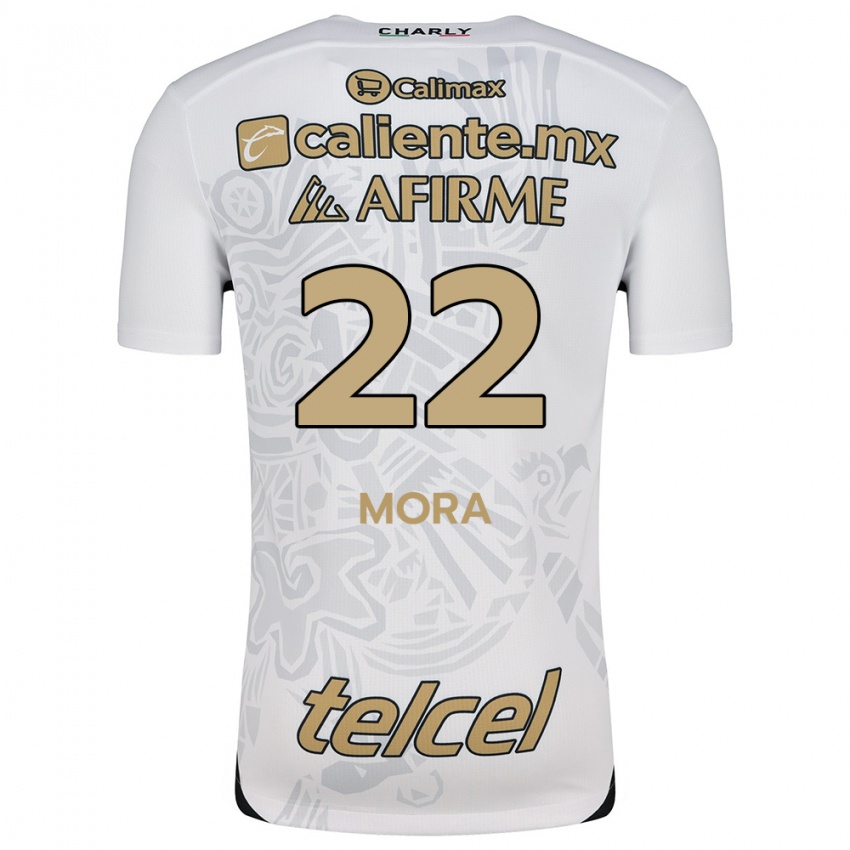 Kinderen Bianca Mora #22 Wit Zwart Uitshirt Uittenue 2024/25 T-Shirt