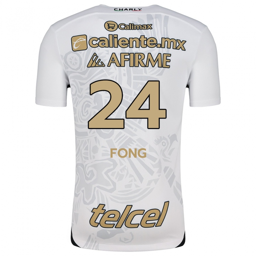 Kinderen Michel Fong #24 Wit Zwart Uitshirt Uittenue 2024/25 T-Shirt