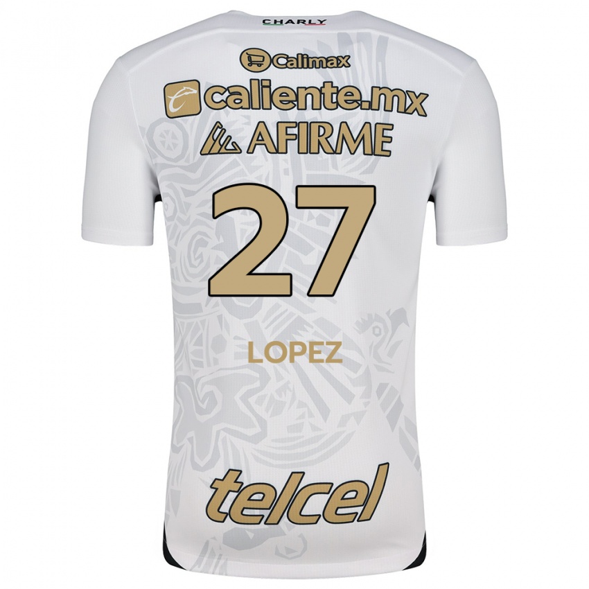 Kinderen Victoria López #27 Wit Zwart Uitshirt Uittenue 2024/25 T-Shirt