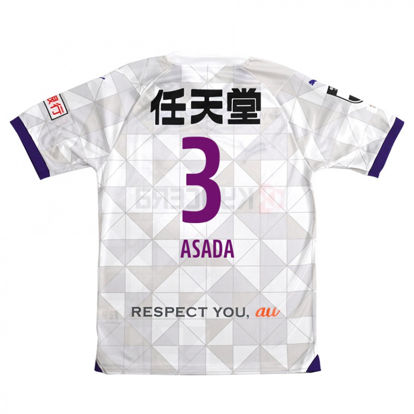 Kinderen Shogo Asada #3 Wit Paars Uitshirt Uittenue 2024/25 T-Shirt