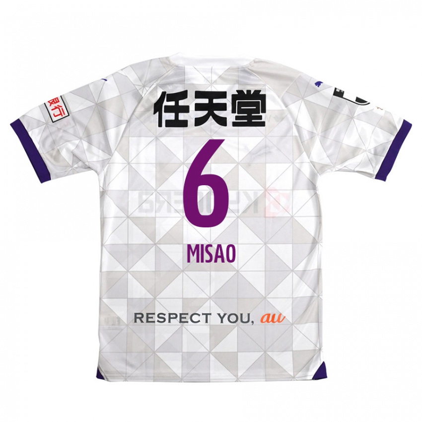 Kinderen Yuto Misao #6 Wit Paars Uitshirt Uittenue 2024/25 T-Shirt