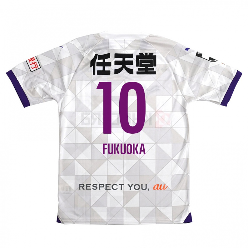 Kinderen Shimpei Fukuoka #10 Wit Paars Uitshirt Uittenue 2024/25 T-Shirt