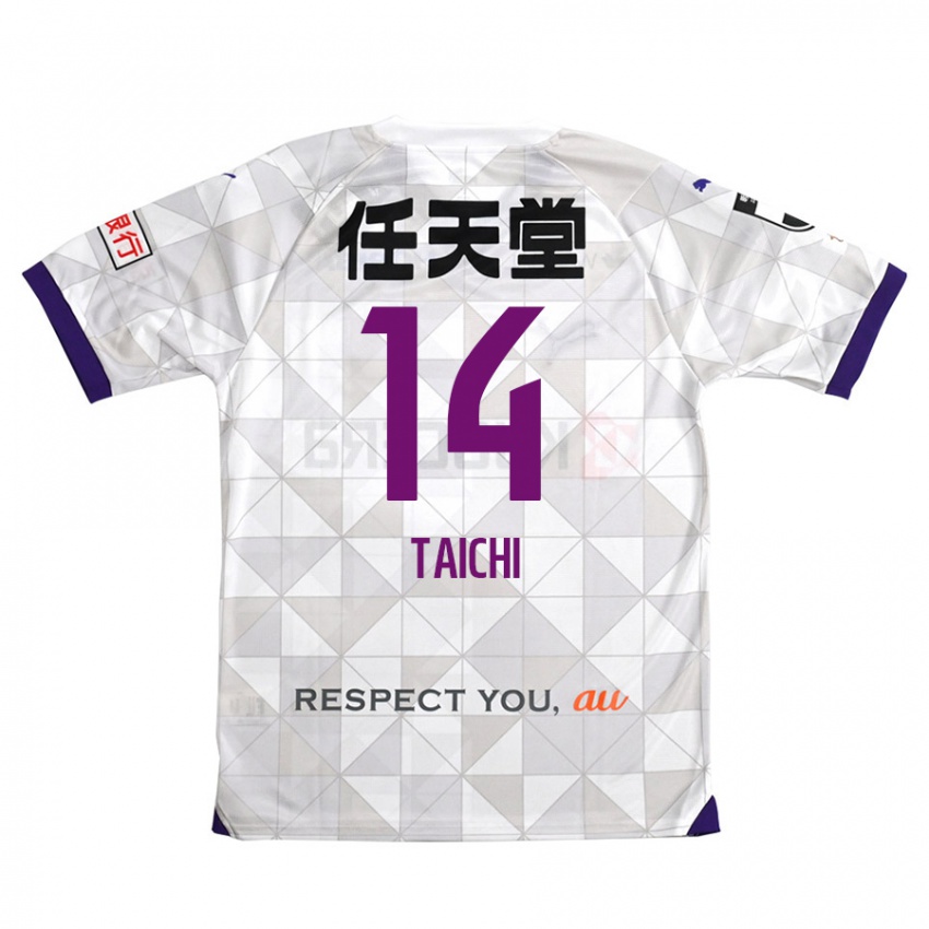 Kinderen Taichi Hara #14 Wit Paars Uitshirt Uittenue 2024/25 T-Shirt