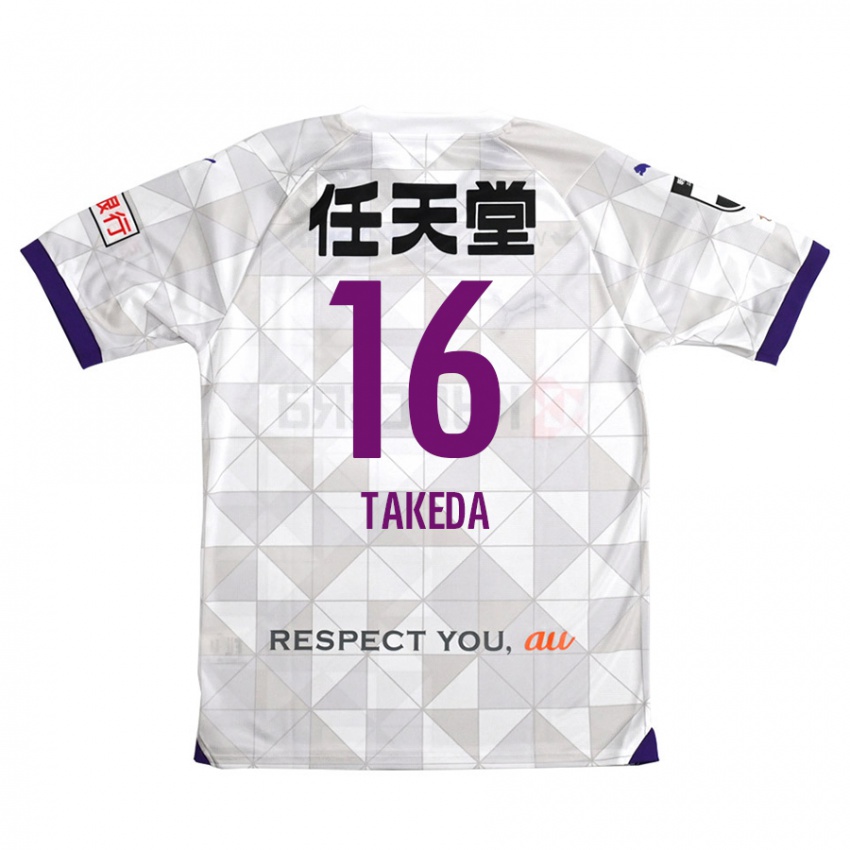 Kinderen Shohei Takeda #16 Wit Paars Uitshirt Uittenue 2024/25 T-Shirt