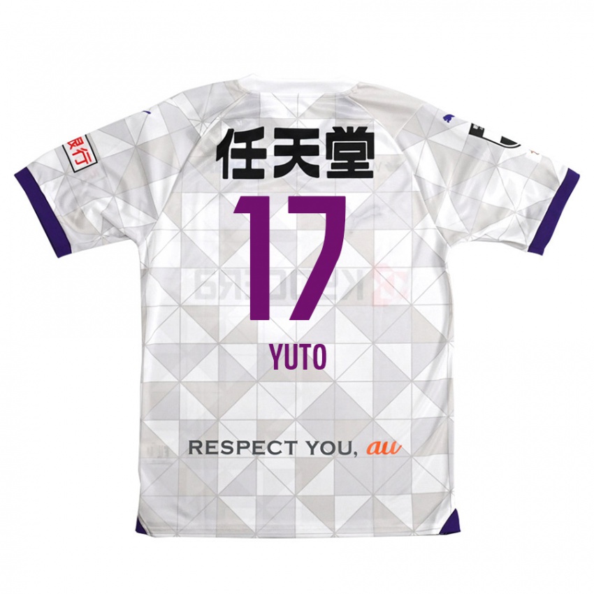 Kinderen Yuto Anzai #17 Wit Paars Uitshirt Uittenue 2024/25 T-Shirt