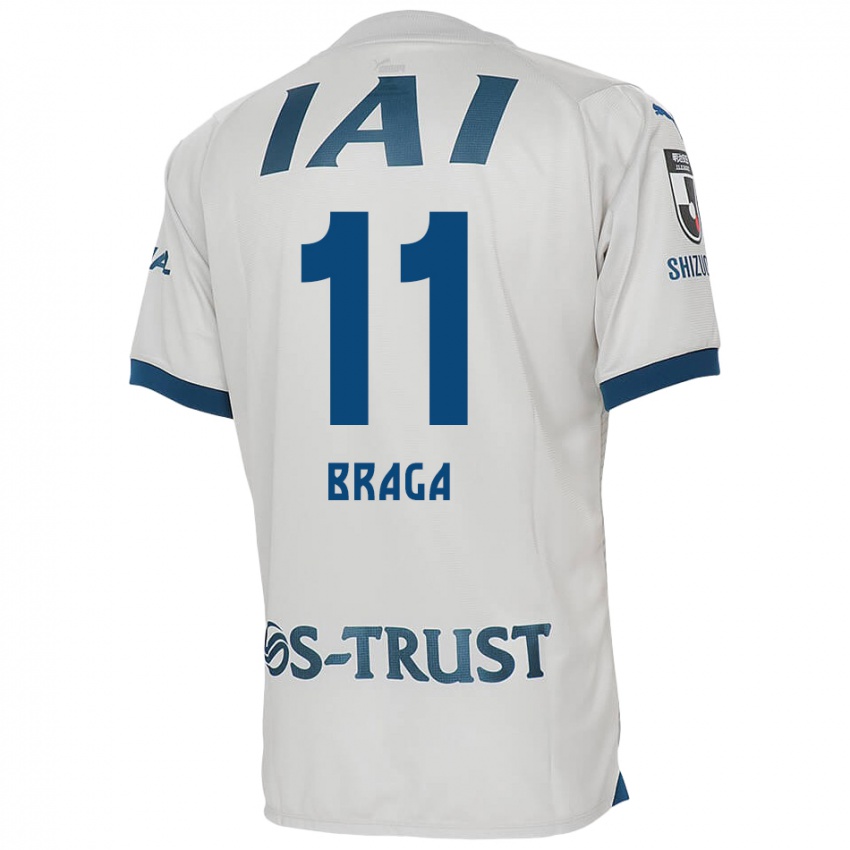 Kinderen Lucas Braga #11 Wit Blauw Uitshirt Uittenue 2024/25 T-Shirt