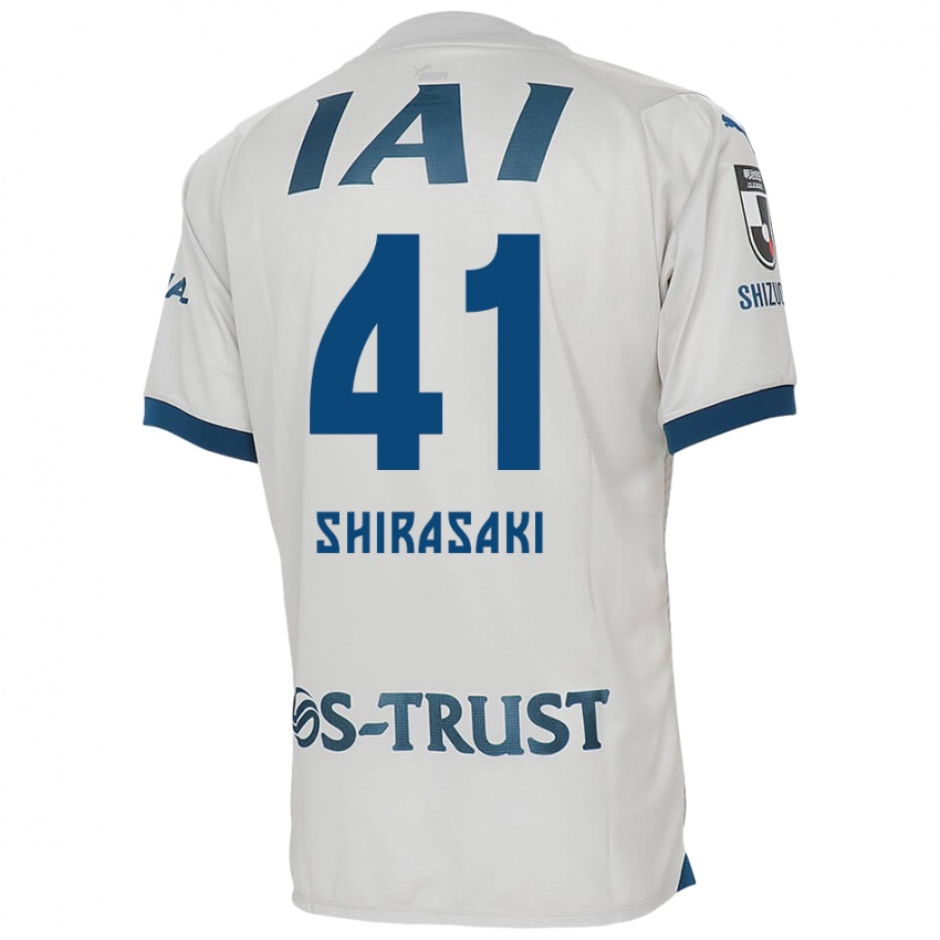 Kinderen Ryohei Shirasaki #41 Wit Blauw Uitshirt Uittenue 2024/25 T-Shirt