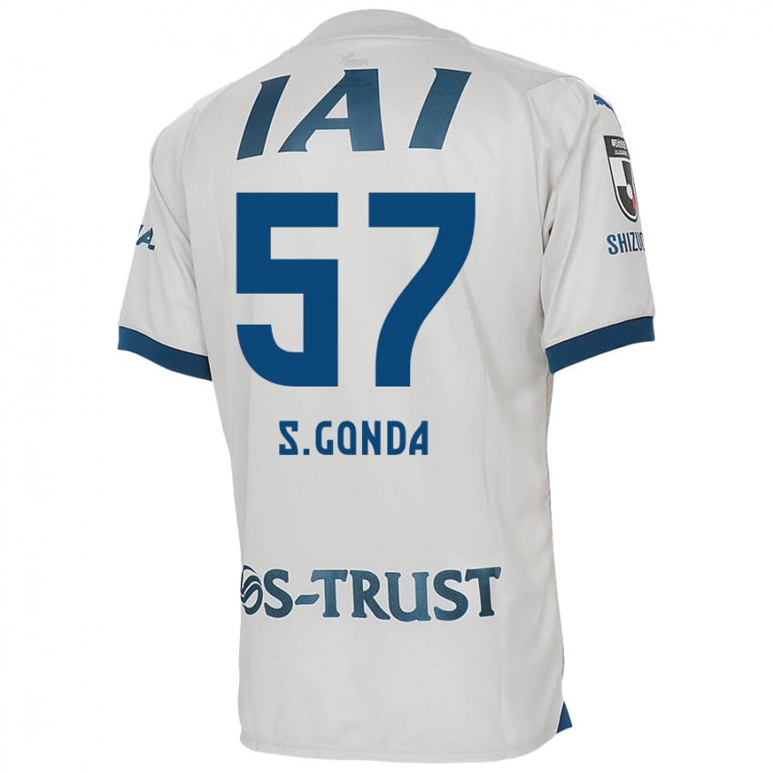 Kinderen Shuichi Gonda #57 Wit Blauw Uitshirt Uittenue 2024/25 T-Shirt