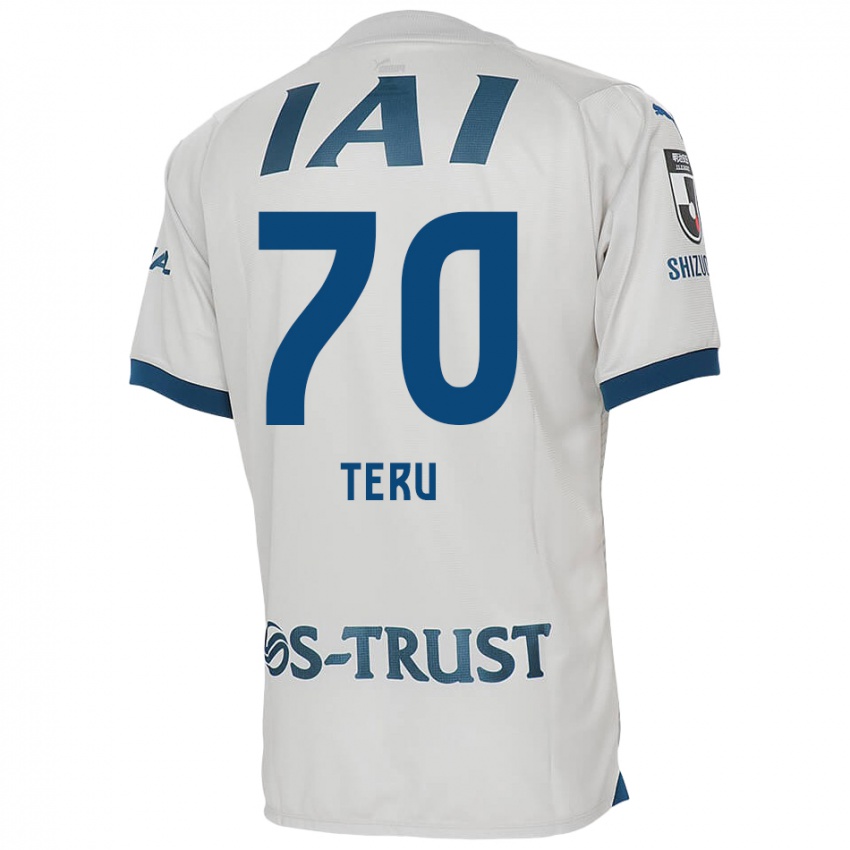 Kinderen Teruki Hara #70 Wit Blauw Uitshirt Uittenue 2024/25 T-Shirt