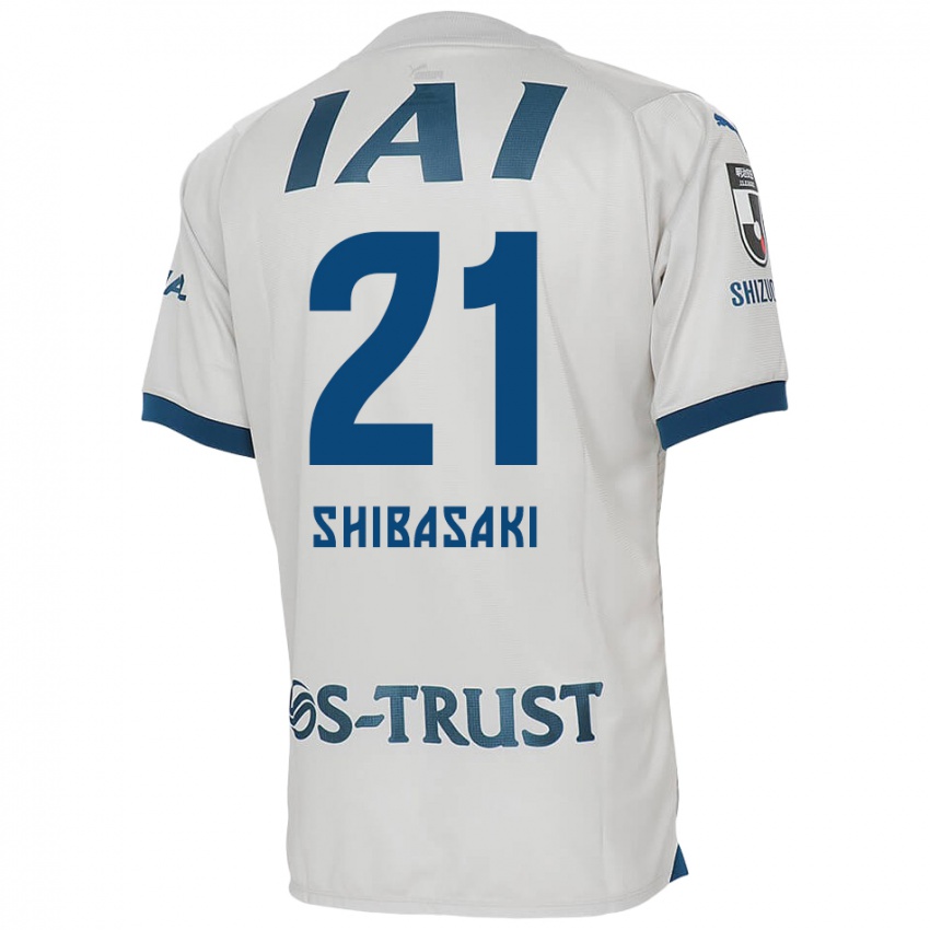 Kinderen Kaito Shibasaki #21 Wit Blauw Uitshirt Uittenue 2024/25 T-Shirt