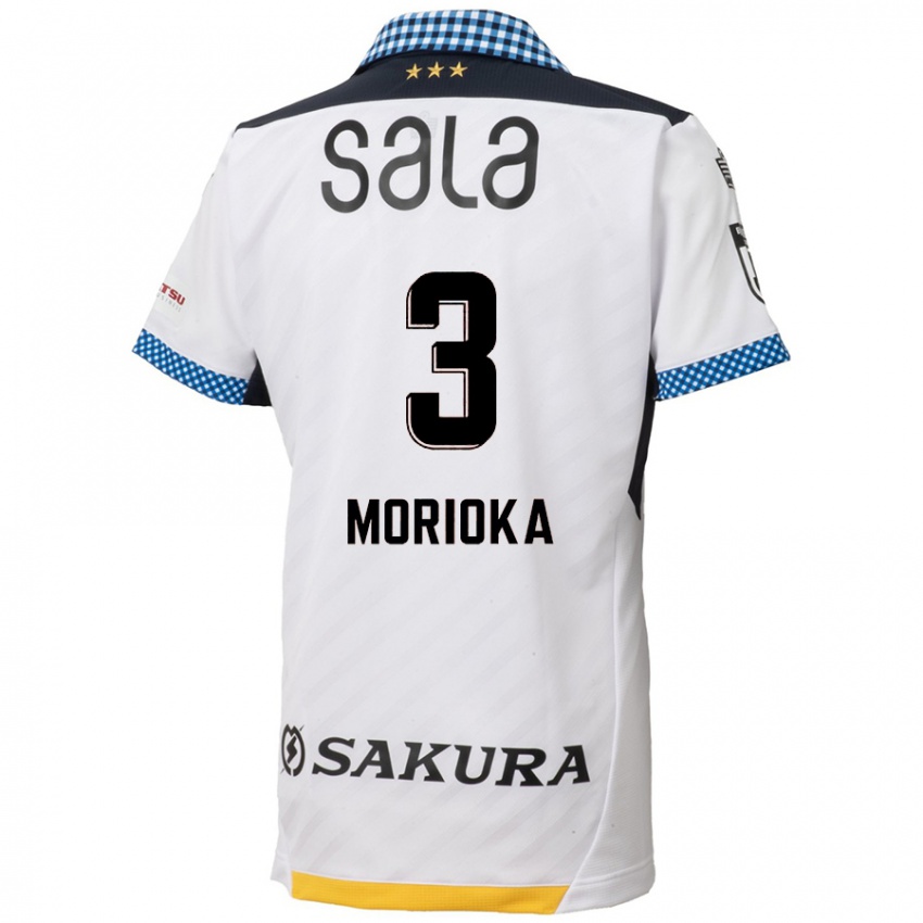 Kinderen Riku Morioka #3 Wit Zwart Uitshirt Uittenue 2024/25 T-Shirt