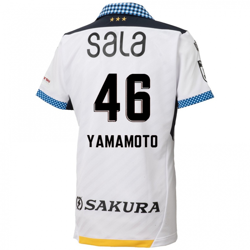 Kinderen Shota Yamamoto #46 Wit Zwart Uitshirt Uittenue 2024/25 T-Shirt