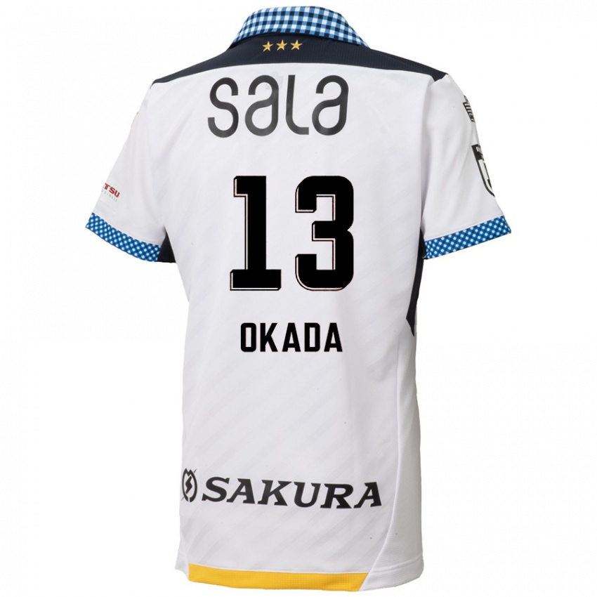 Kinderen Kosei Okada #13 Wit Zwart Uitshirt Uittenue 2024/25 T-Shirt