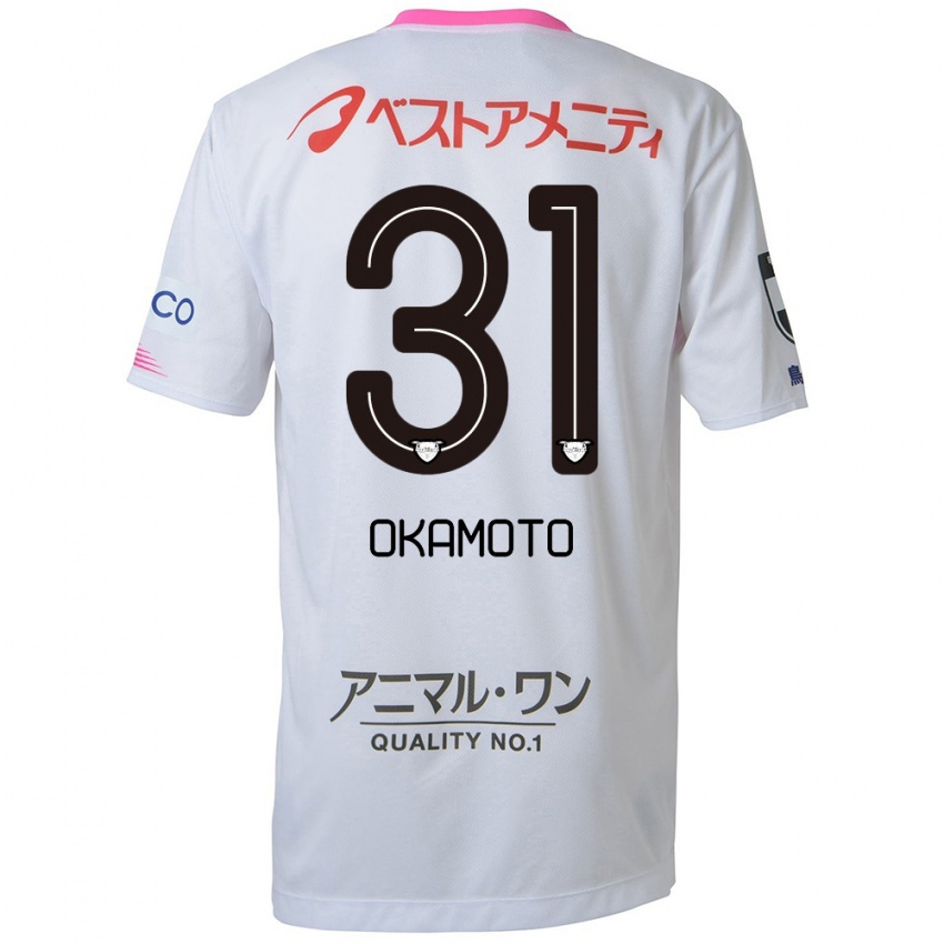 Kinderen Masahiro Okamoto #31 Wit Blauw Roze Uitshirt Uittenue 2024/25 T-Shirt