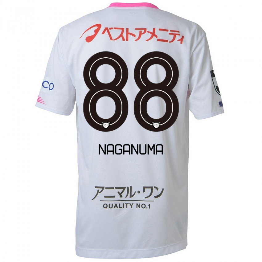 Kinderen Yoichi Naganuma #88 Wit Blauw Roze Uitshirt Uittenue 2024/25 T-Shirt