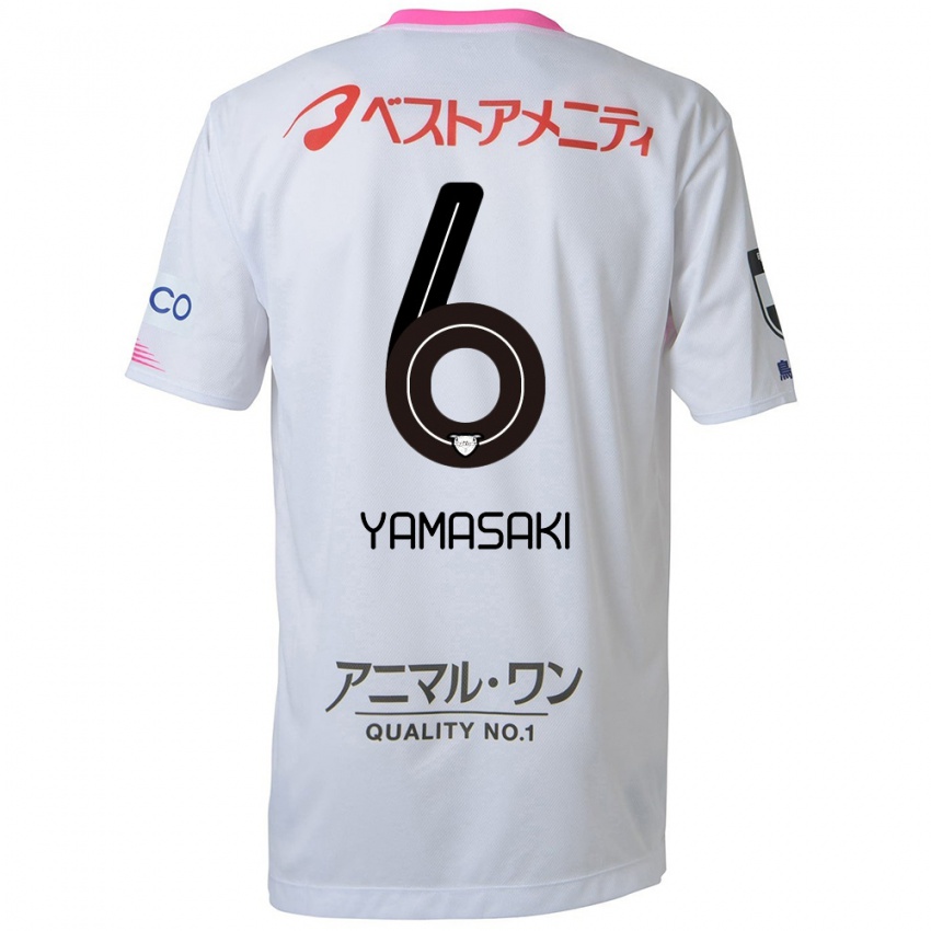 Kinderen Haruki Yamasaki #6 Wit Blauw Roze Uitshirt Uittenue 2024/25 T-Shirt