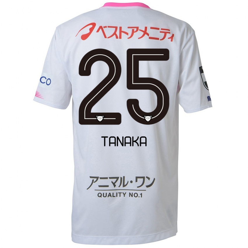 Kinderen Yuto Tanaka #25 Wit Blauw Roze Uitshirt Uittenue 2024/25 T-Shirt