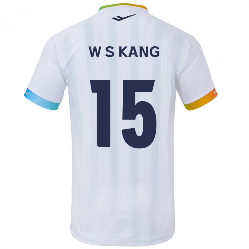 Kinderen Sang-Woo Kang #15 Wit Blauw Uitshirt Uittenue 2024/25 T-Shirt