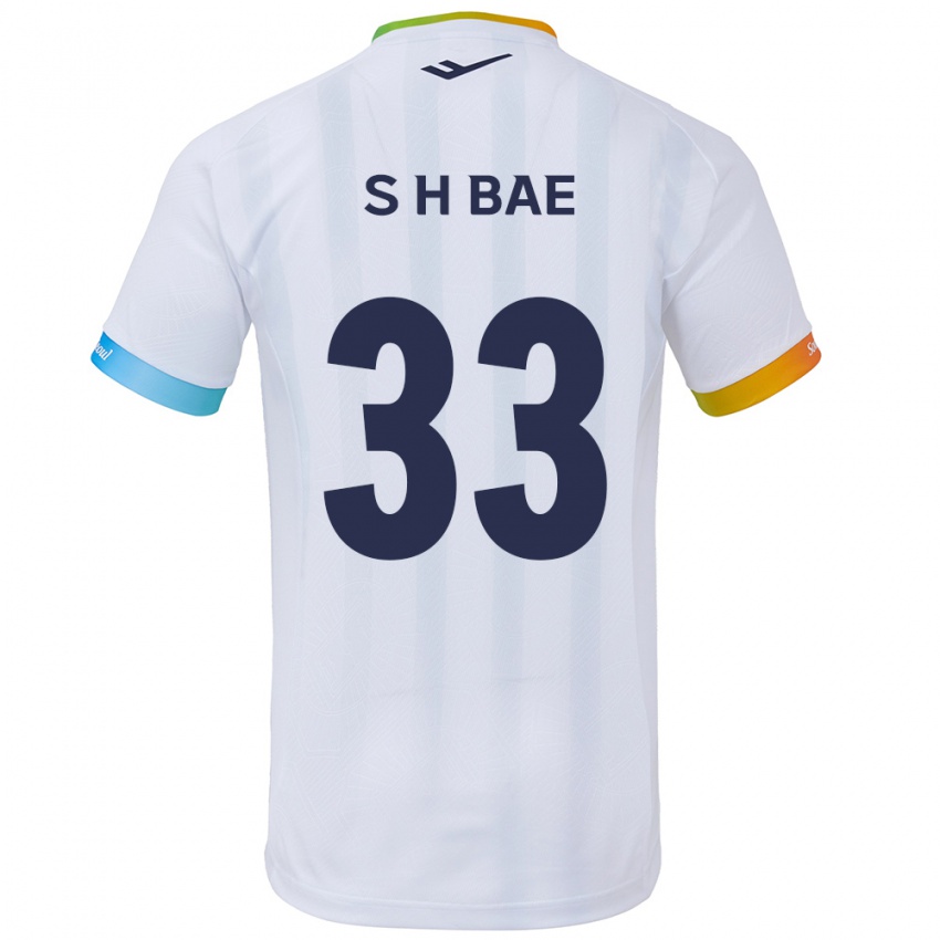 Kinderen Hyun-Seo Bae #33 Wit Blauw Uitshirt Uittenue 2024/25 T-Shirt