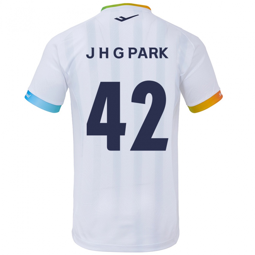 Kinderen Jang Han-Gyeol Park #42 Wit Blauw Uitshirt Uittenue 2024/25 T-Shirt