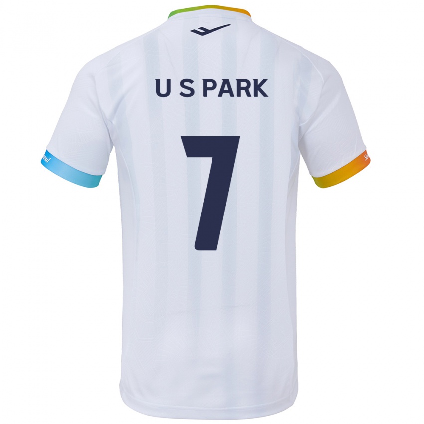 Kinderen Sun-Uk Park #7 Wit Blauw Uitshirt Uittenue 2024/25 T-Shirt