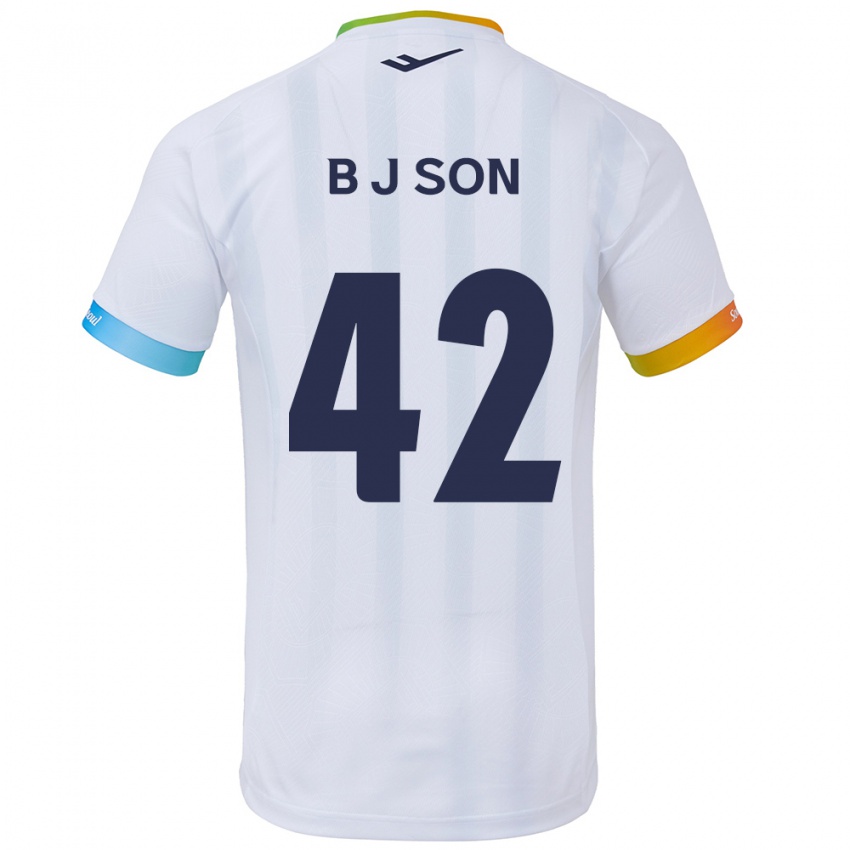 Kinderen Jeong-Beom Son #42 Wit Blauw Uitshirt Uittenue 2024/25 T-Shirt