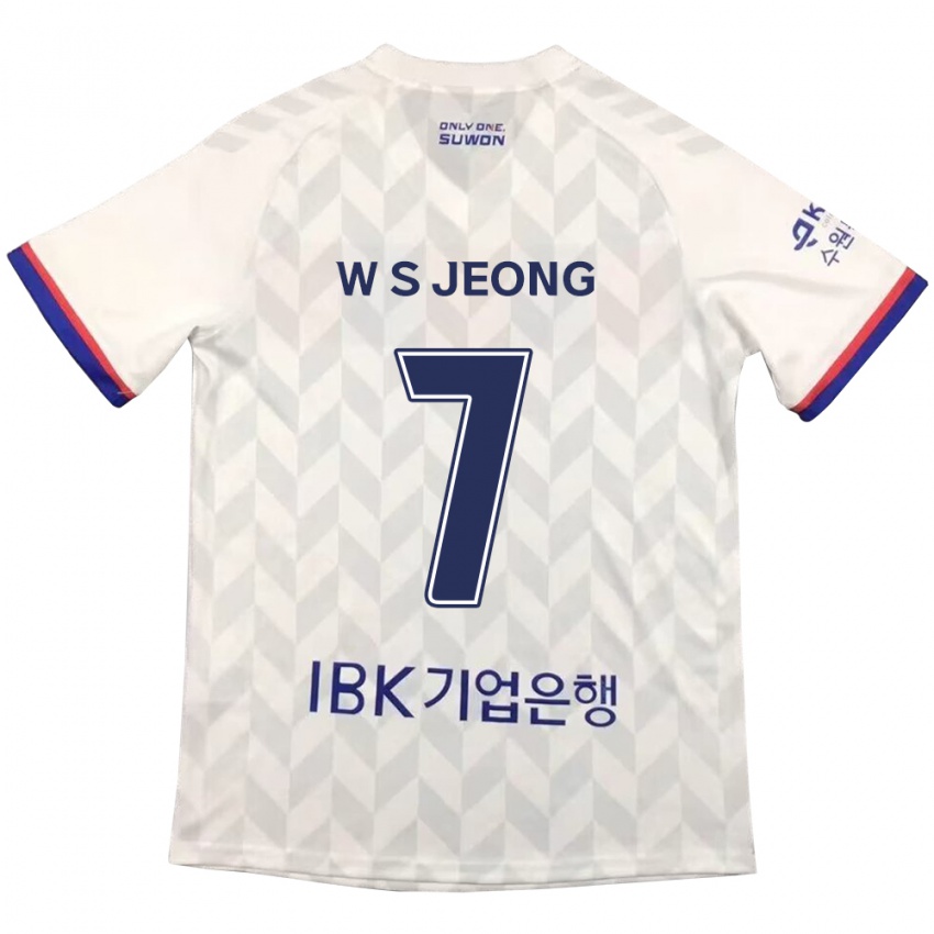 Kinderen Seung-Won Jeong #7 Wit Blauw Uitshirt Uittenue 2024/25 T-Shirt