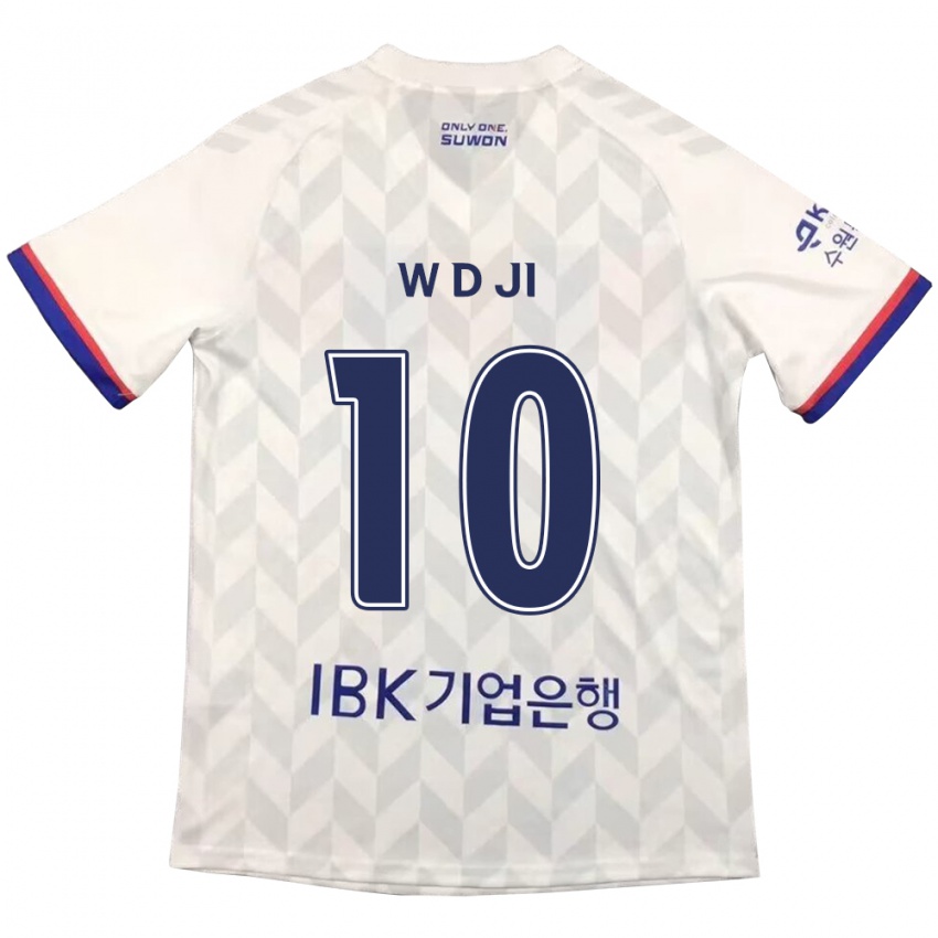 Kinderen Dong-Won Ji #10 Wit Blauw Uitshirt Uittenue 2024/25 T-Shirt