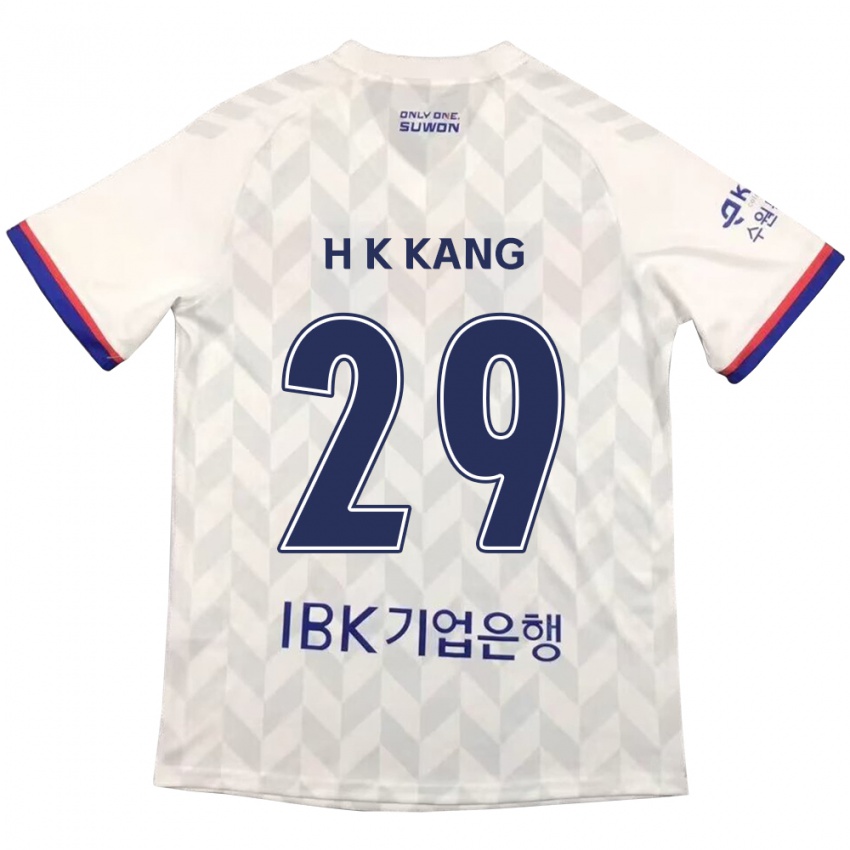 Kinderen Kyo-Hun Kang #29 Wit Blauw Uitshirt Uittenue 2024/25 T-Shirt