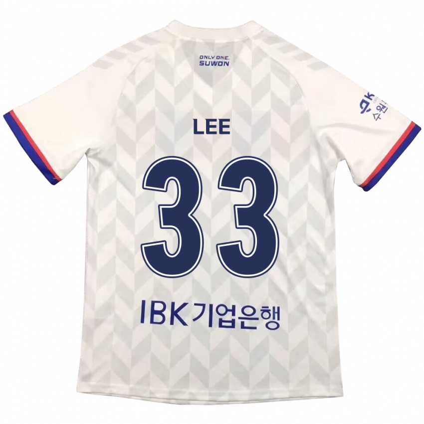 Kinderen Joseph Lee #33 Wit Blauw Uitshirt Uittenue 2024/25 T-Shirt