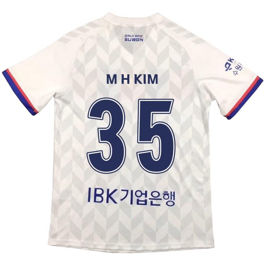 Kinderen Hyeon-Min Kim #35 Wit Blauw Uitshirt Uittenue 2024/25 T-Shirt