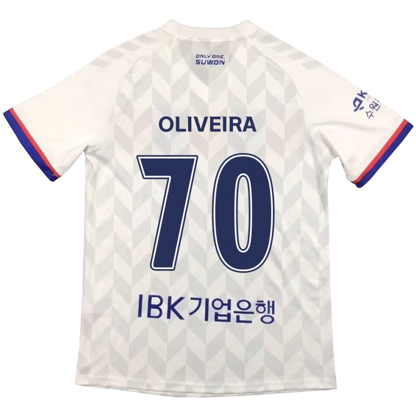 Kinderen Anderson Oliveira #70 Wit Blauw Uitshirt Uittenue 2024/25 T-Shirt