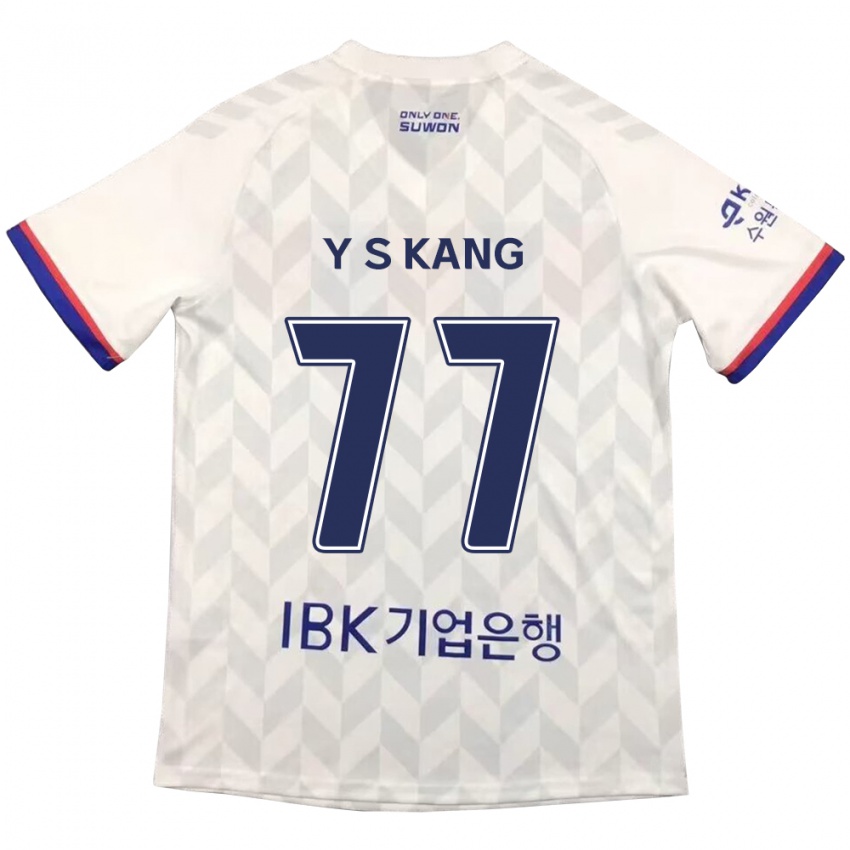 Kinderen Sang-Yun Kang #77 Wit Blauw Uitshirt Uittenue 2024/25 T-Shirt